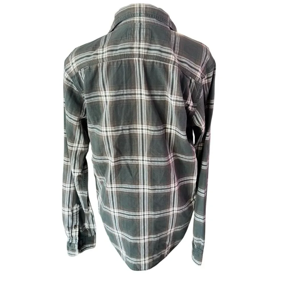 The North‎ Face Purple Label Men’s Small Plaid Flannel Button Down Shirt Green